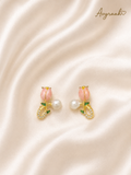 Blush Tulip Pearl Studs