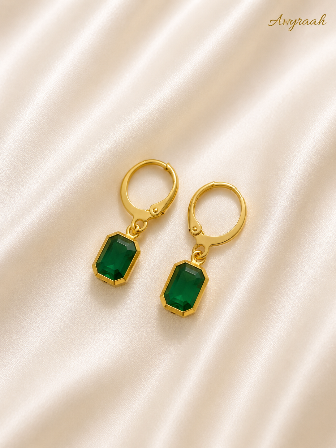 Celeste Green Drop Earrings