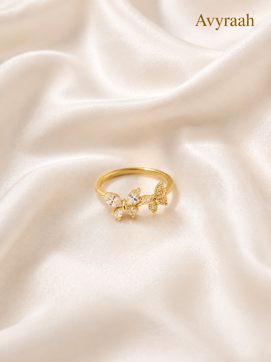 Crystal Butterfly Korean Ring