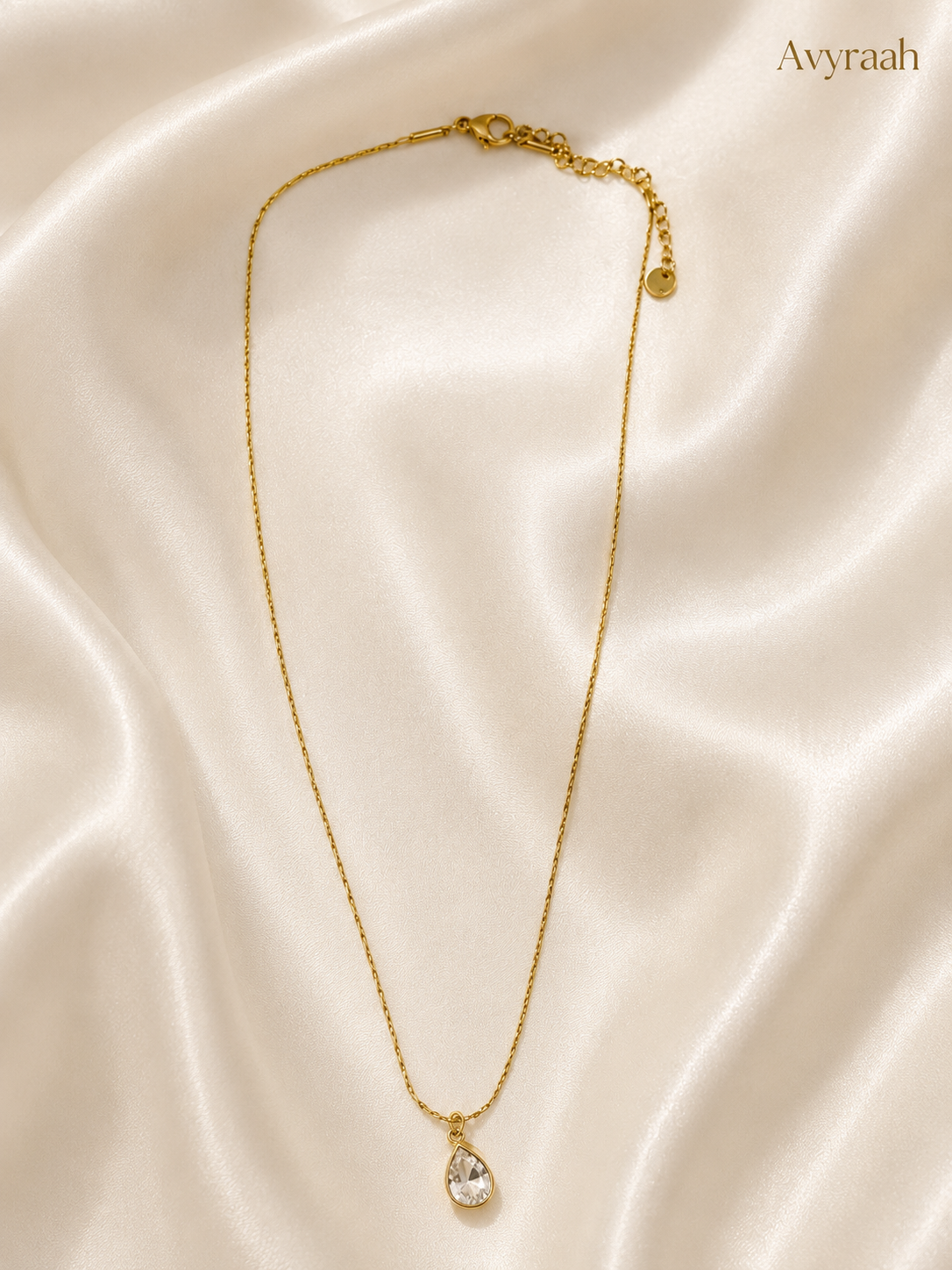 Crystal Teardrop Pendent Necklace