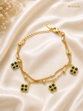 Emerald Clover Charm Bracelet