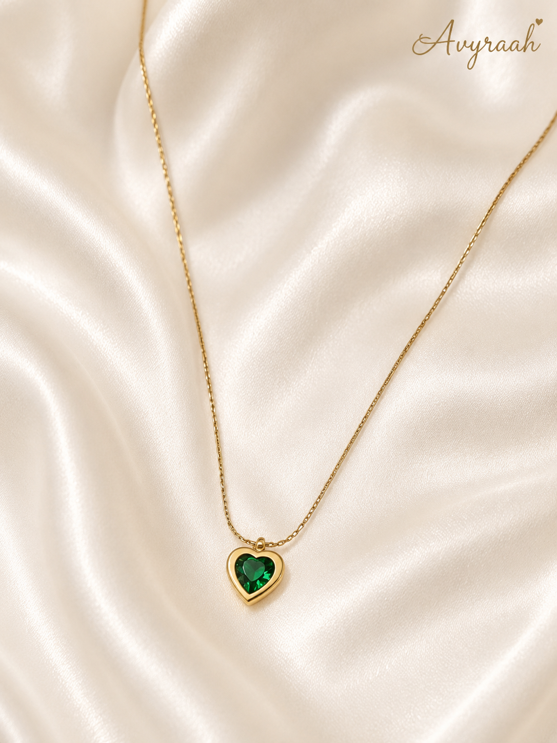 Emerald Heart Whisper Necklace