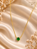 Emerald Solitaire Pendent Necklace