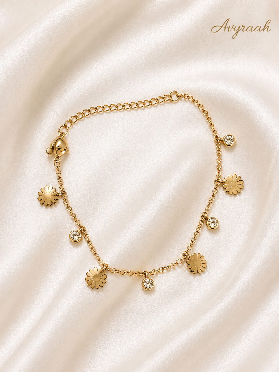 Daisy Drop Charm Bracelet