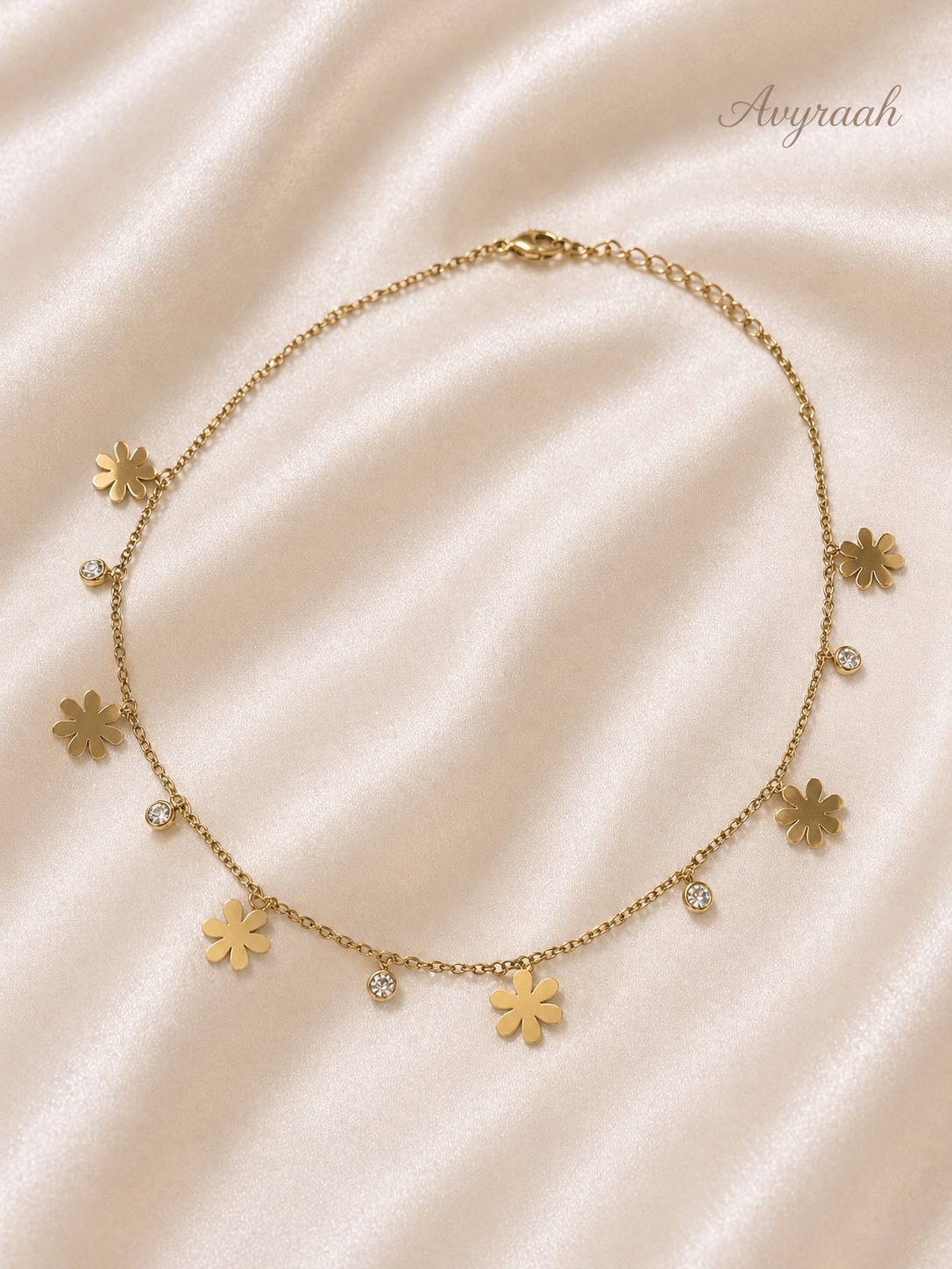 Golden Daisy Charm Necklace