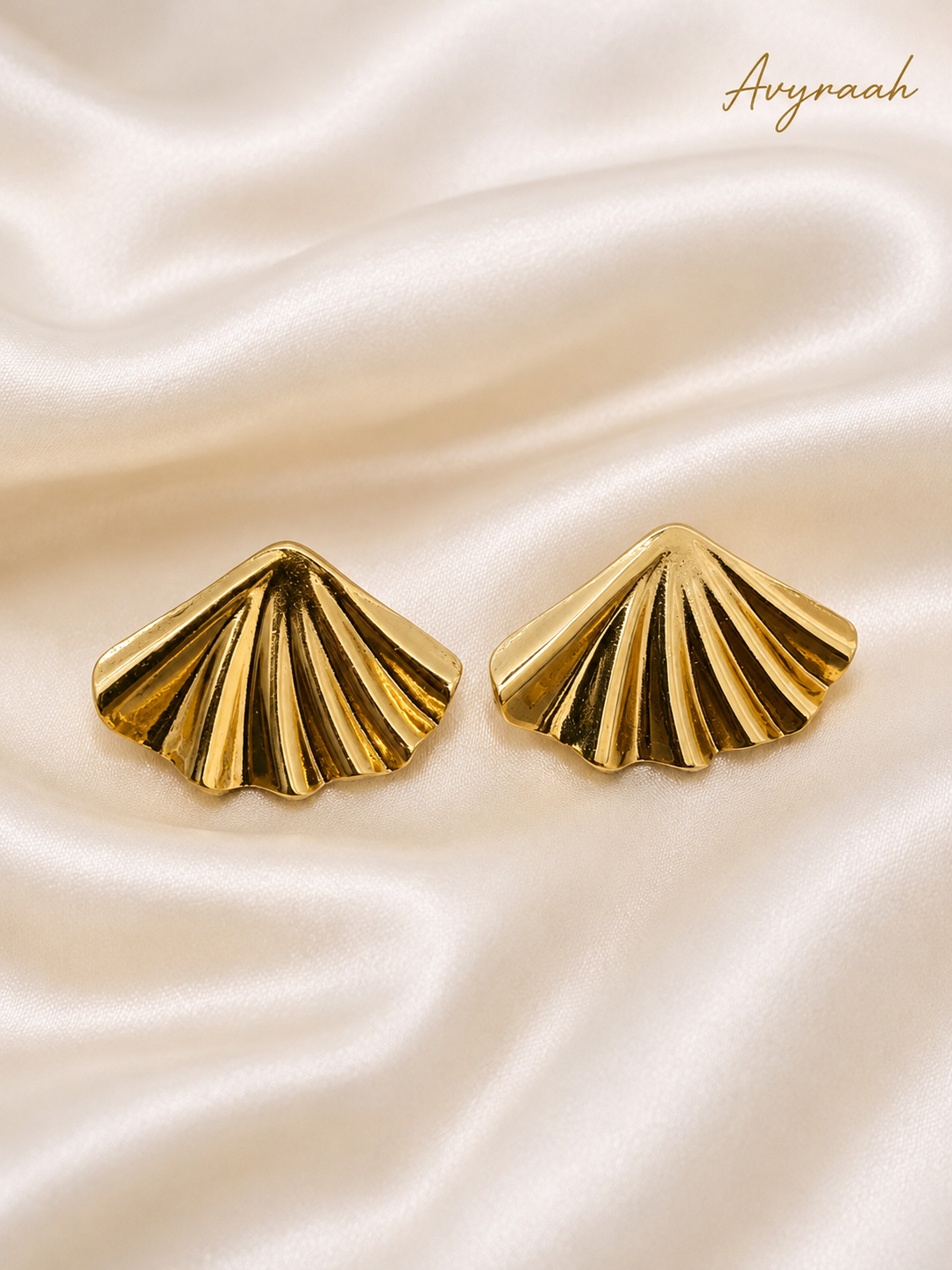 Golden Ginkgo Studs