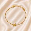 Golden Mid Butterfly Charm Bracelet