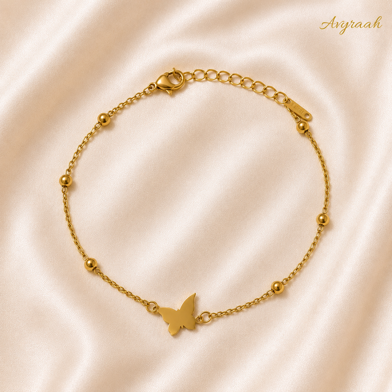 Golden Mid Butterfly Charm Bracelet