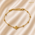 Golden Mid Clover Charm Bracelet