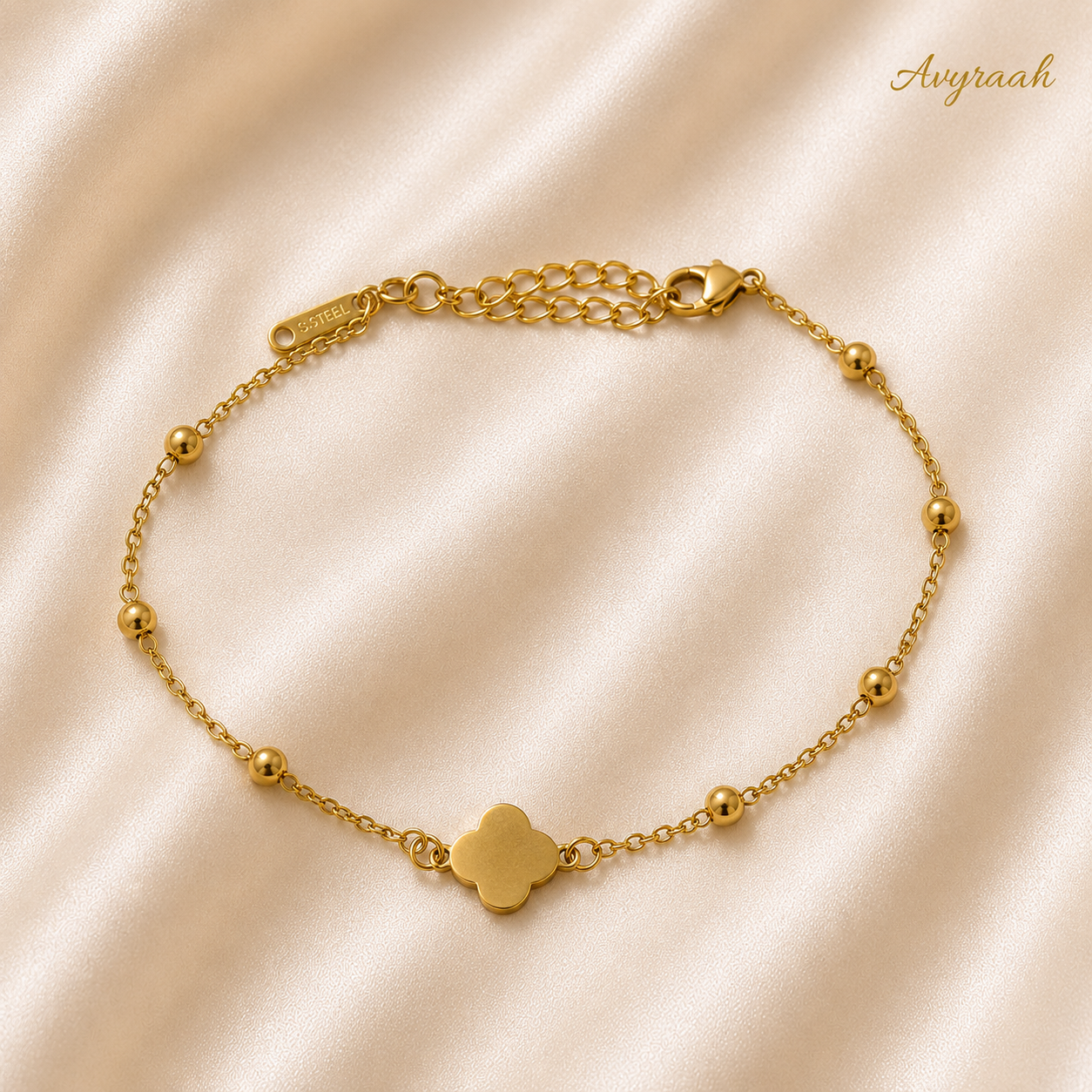 Golden Mid Clover Charm Bracelet