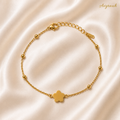 Golden Mid Floral Charm Bracelet