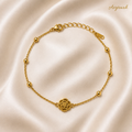Golden Mid Rose Charm Bracelet