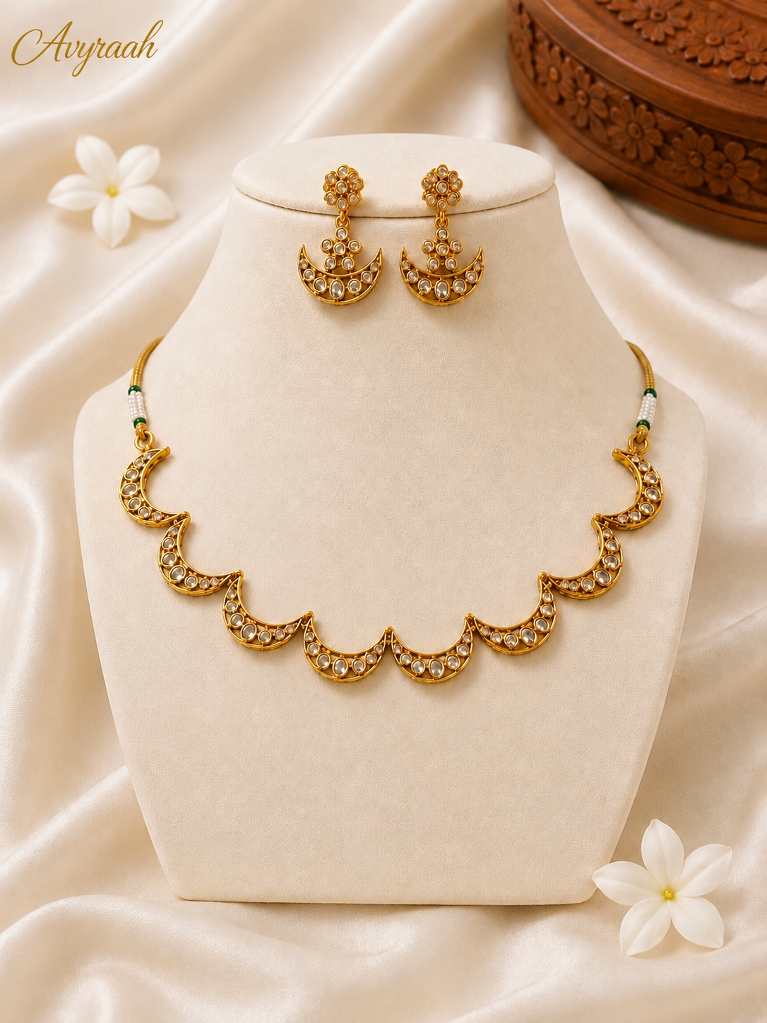 Ivory Half Moon Necklace Set