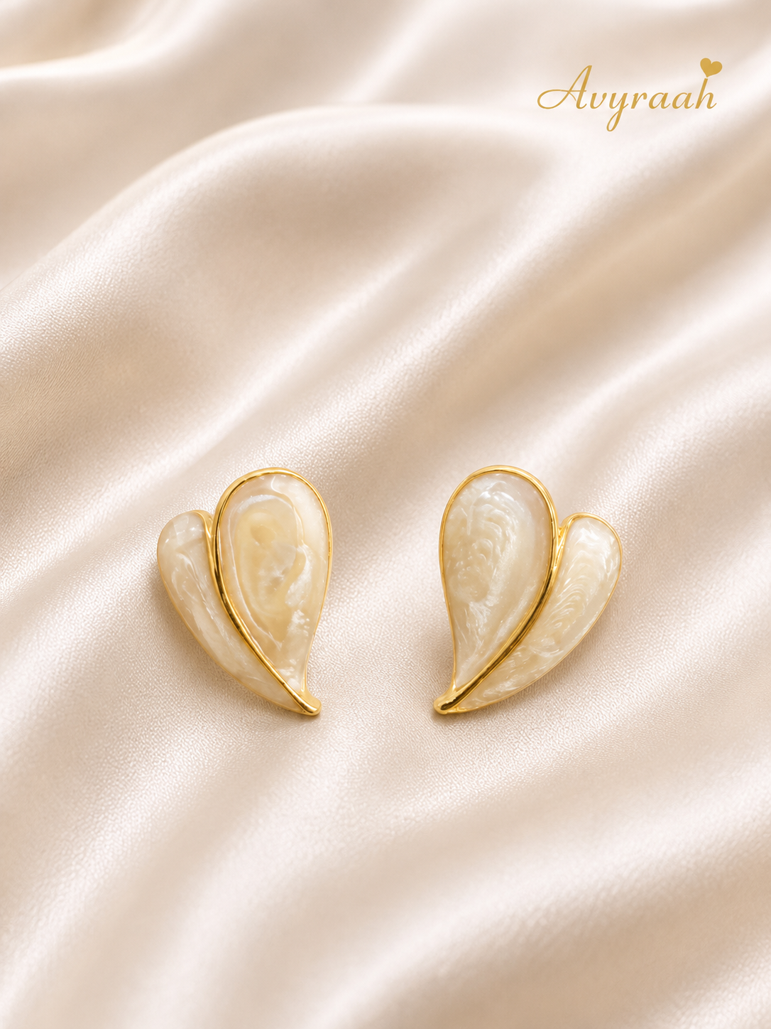 Ivory Heart Grace Studs