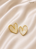Ivory Heart Whisper Korean Earrings