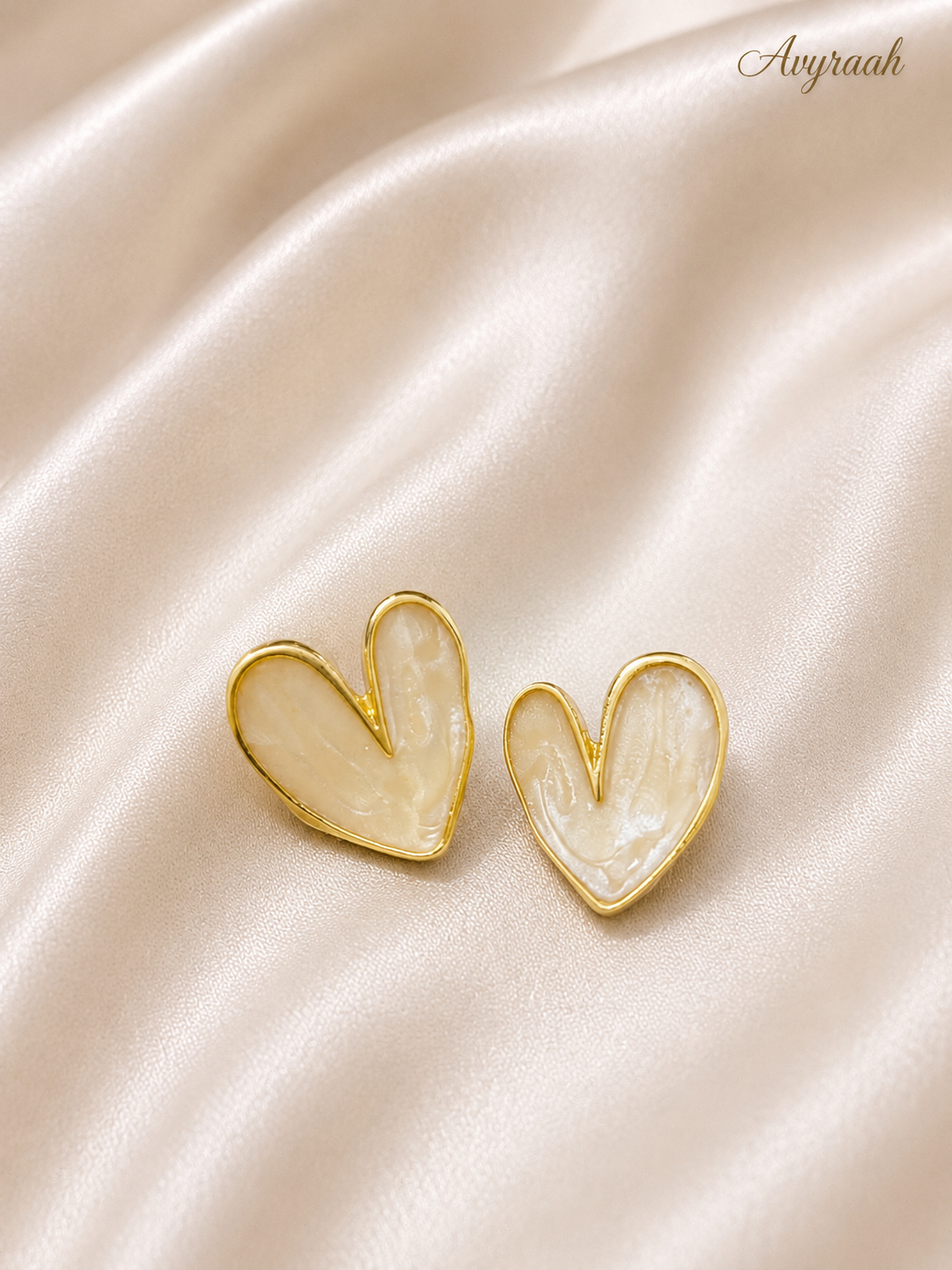 Ivory Heart Whisper Korean Earrings
