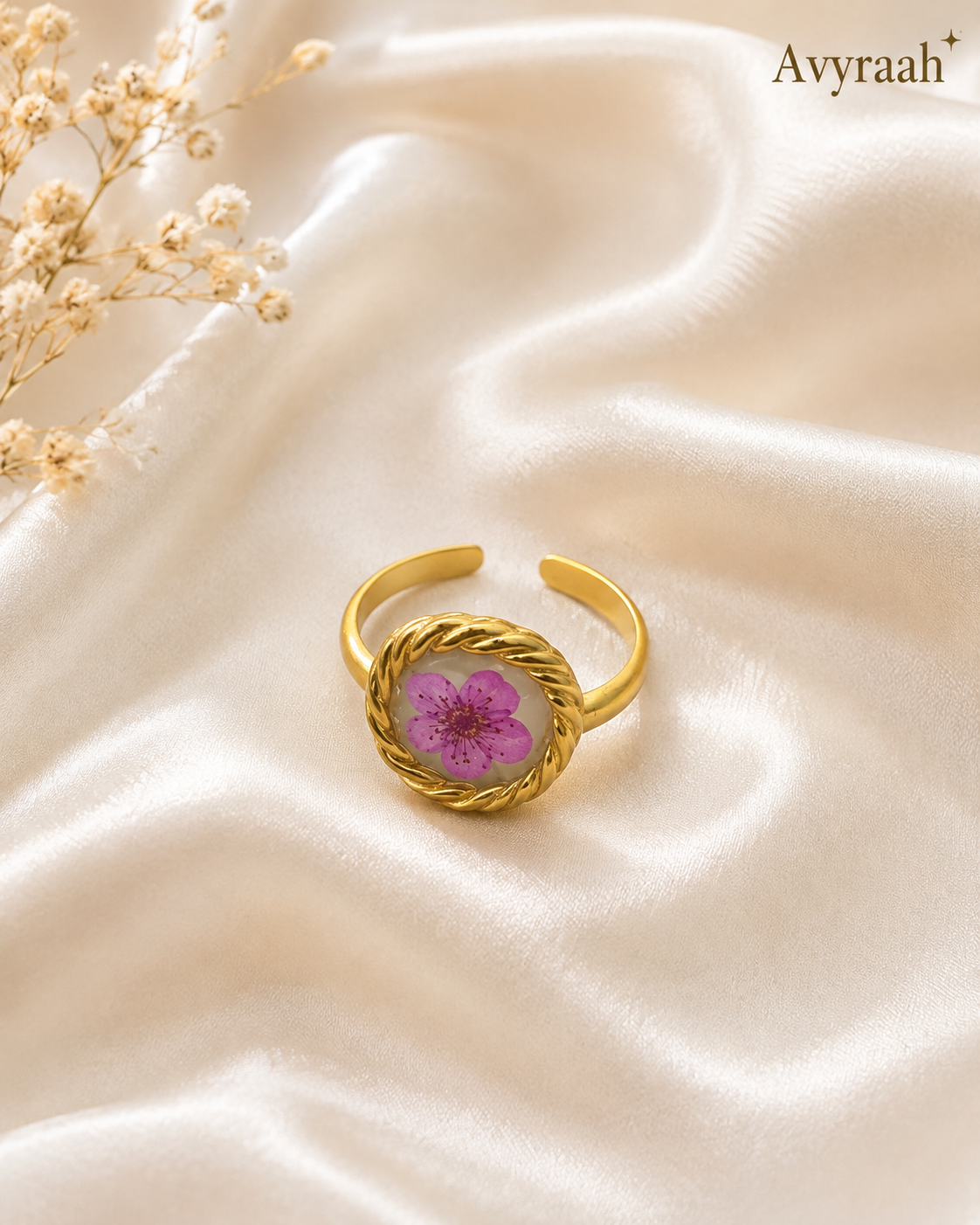 Lilac Blossom Resin Ring