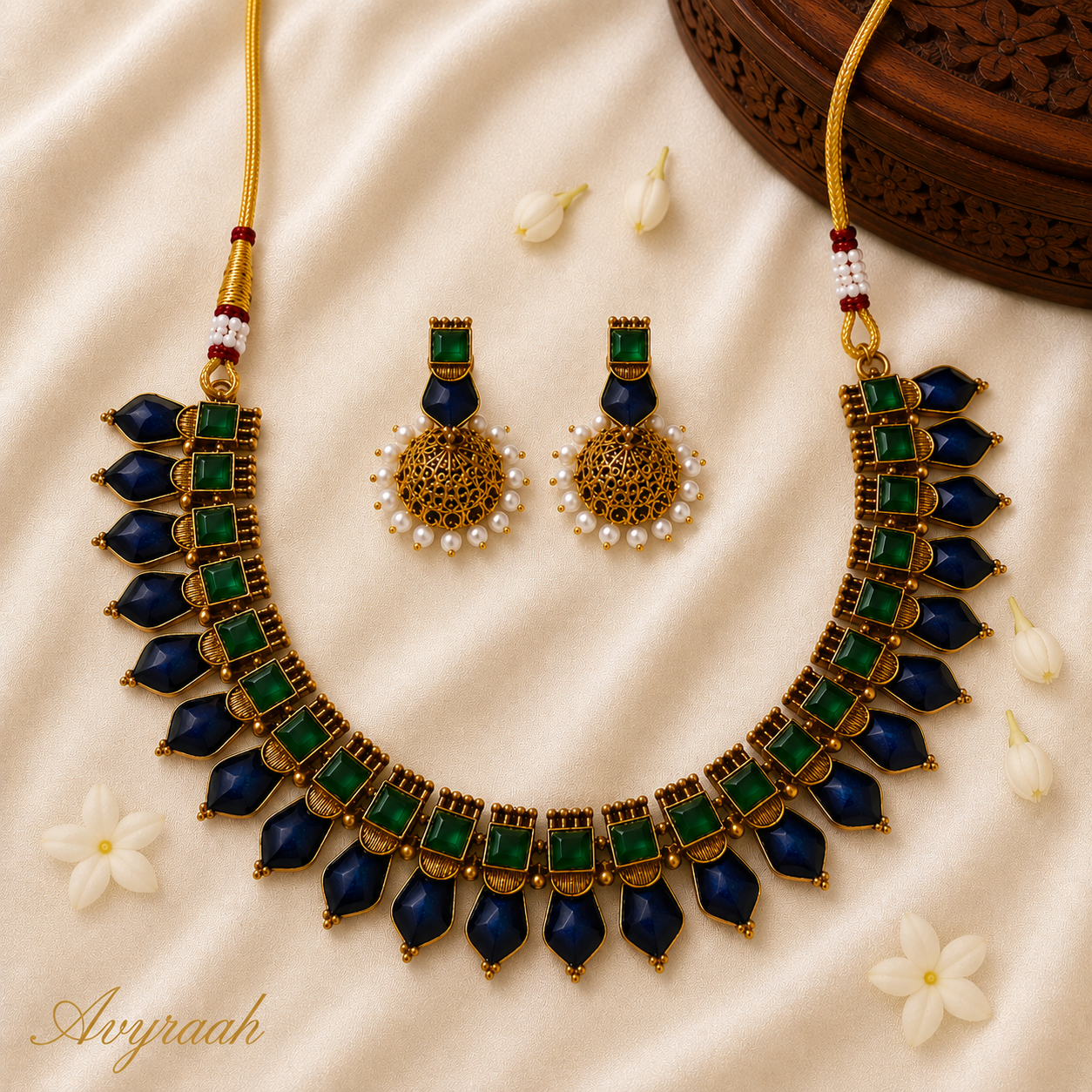 Blue Palakka Necklace Set
