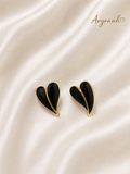 Midnight Grace Heart Studs