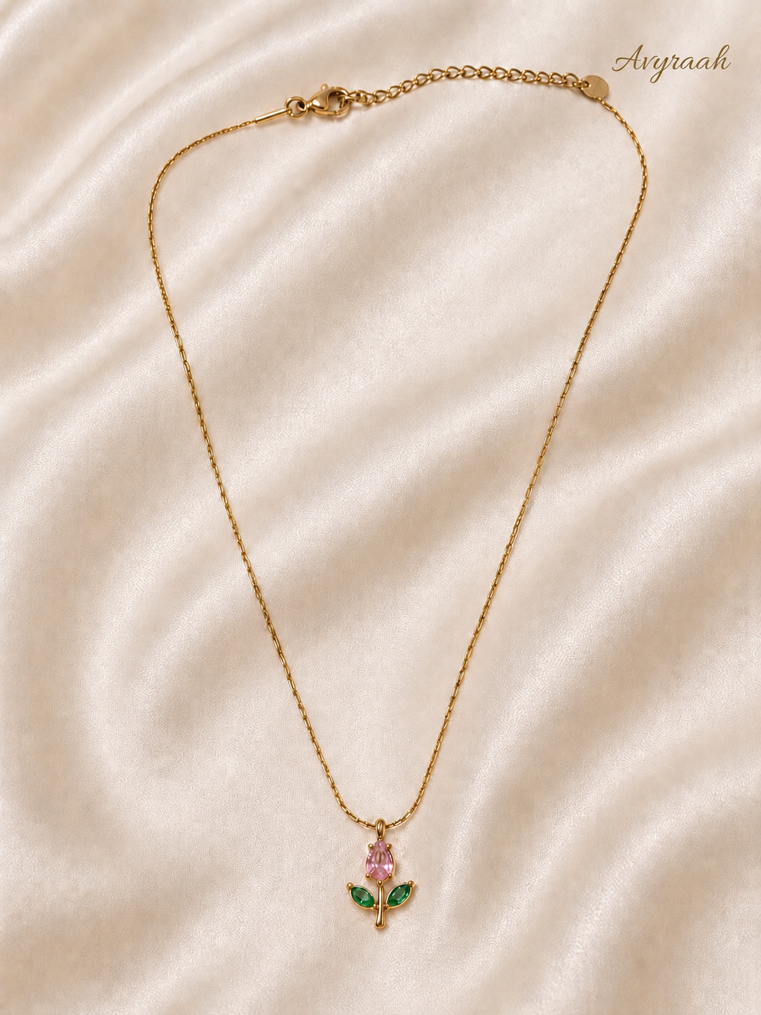 Pink Dew Tulip Necklace