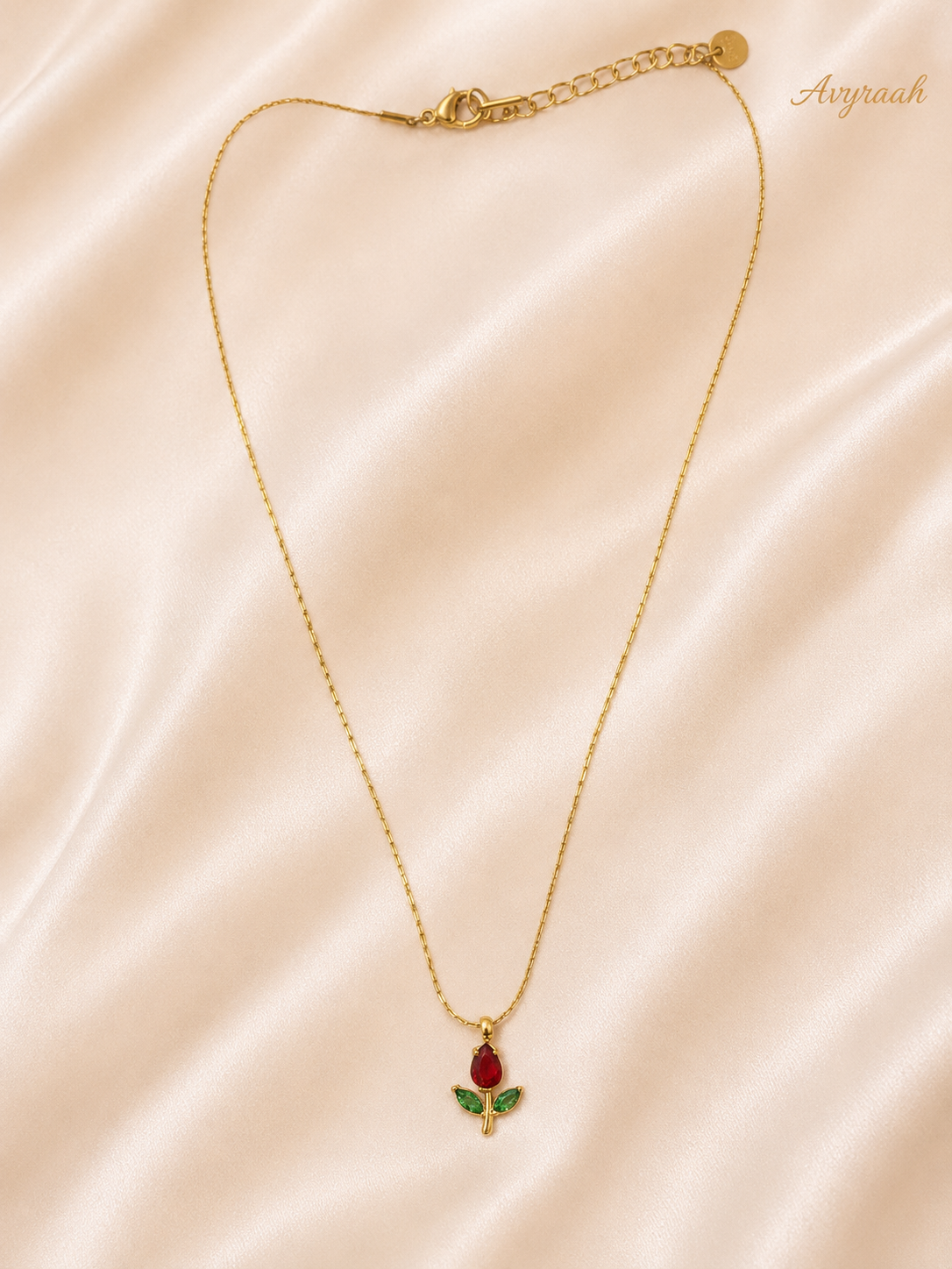Red Dew Tulip Necklace
