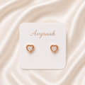 Rose Gold Amora Heart Studs