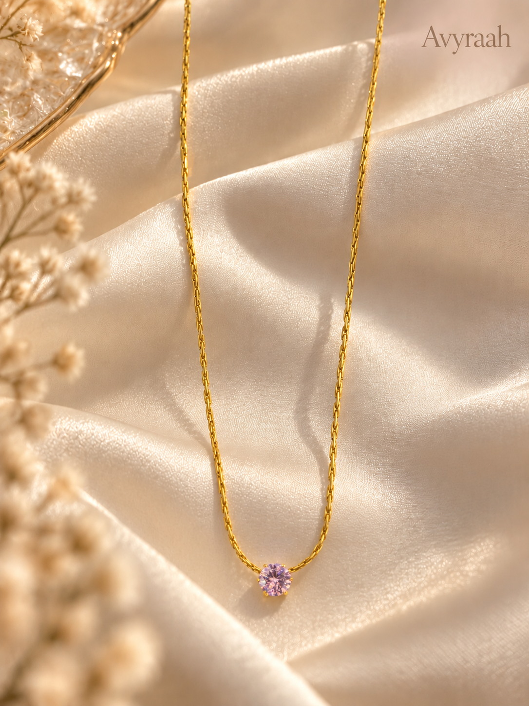 Rose Solitaire Pendent Necklace