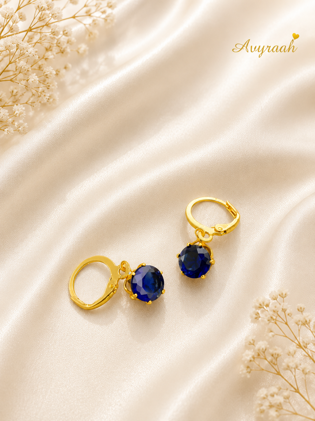 Sapphire Glow Hoops