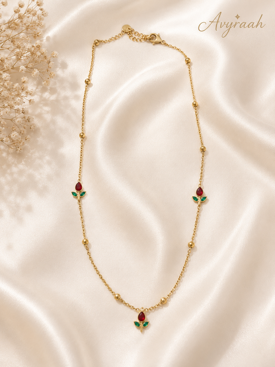 Scarlet Tulips Necklace