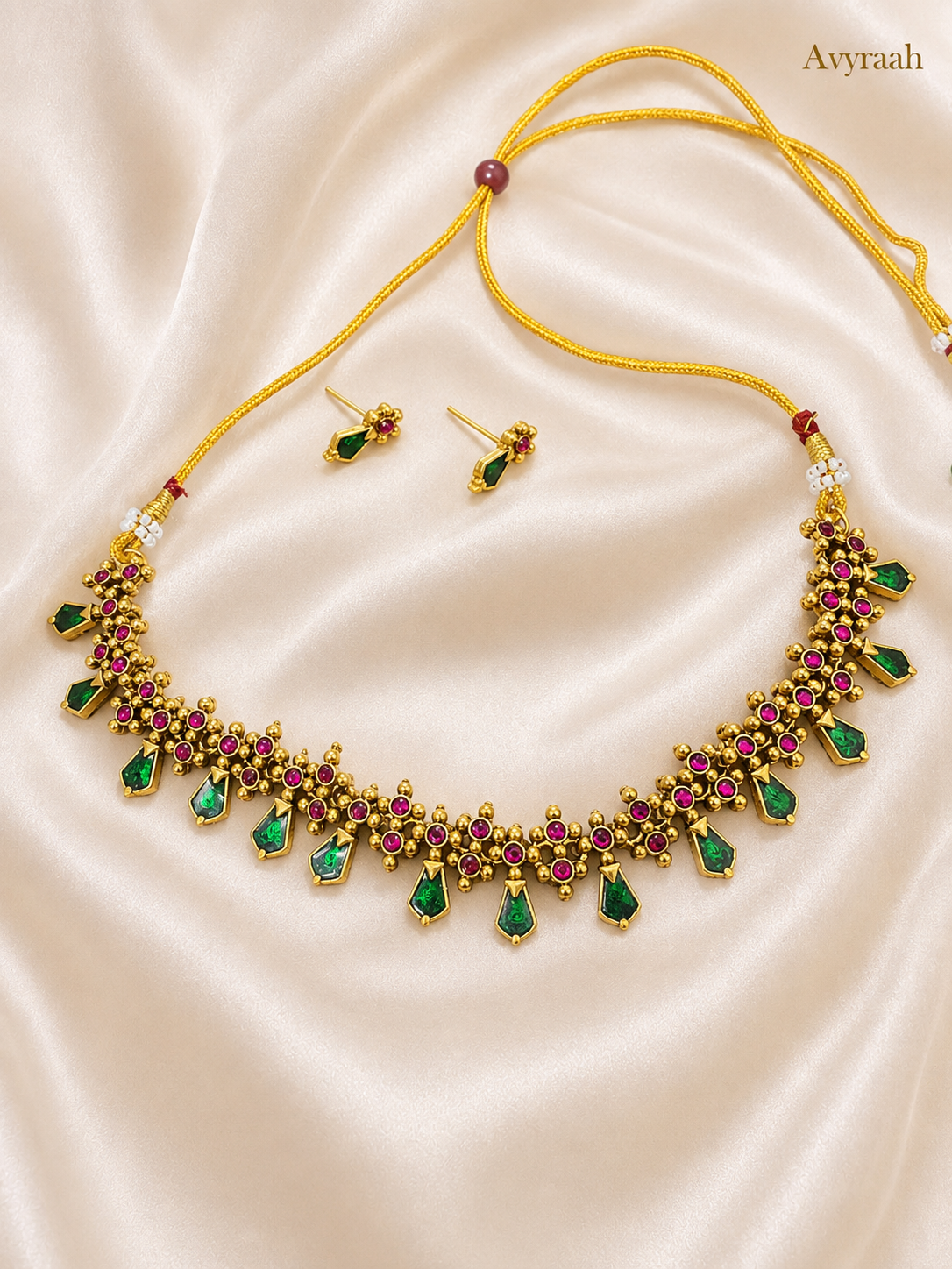Temple Grace Palakka Necklace Set