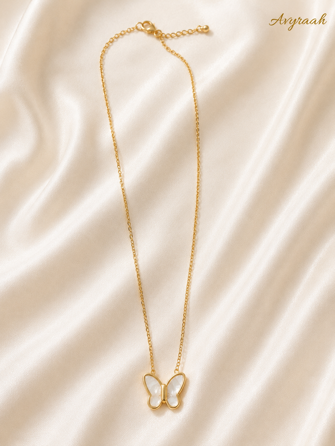 White Butterfly Pendent Chain